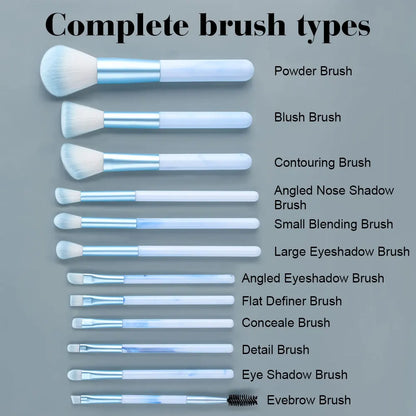 NEW 12PCS Makeup Brushes Set Soft Fluffy Eyeshadow Foundation Blush Powder Blending Christmas Gift Female Cosmetics Beauty Tools