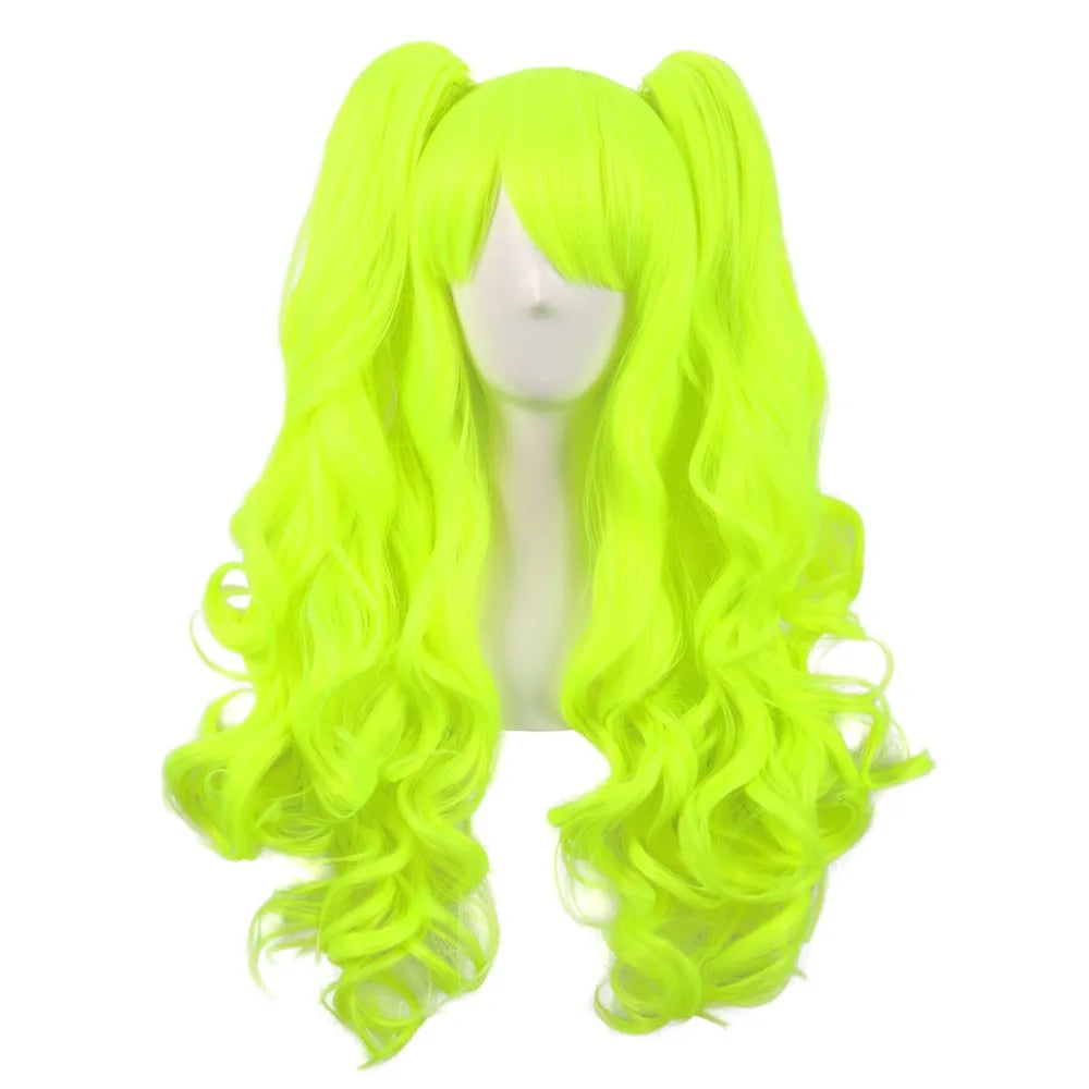 HAIRJOY Synthetic Hair  Wavy Pink Ponytail Wig for Jean Cosplay Game Princess  Anime Wigs with Hair Pigtails Bangs Halloween Wig