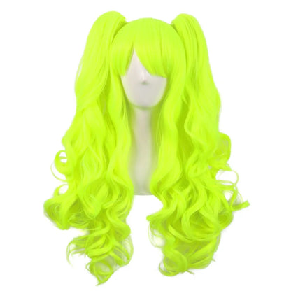 HAIRJOY Synthetic Hair  Wavy Pink Ponytail Wig for Jean Cosplay Game Princess  Anime Wigs with Hair Pigtails Bangs Halloween Wig