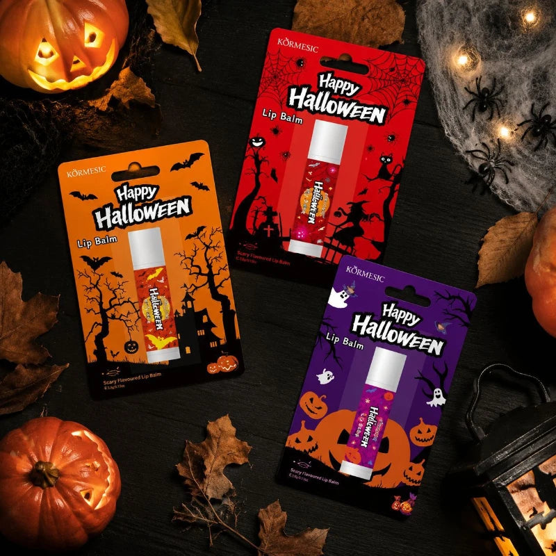 Halloween Theme Lip Balm Moisturizing And Non-sticky Lip Care Stick Fragrance nourishing Hand Cream Set Halloween Gifts