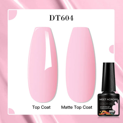 MEET ACROSS 8 Colors Mirror Gel Nail Polish Long-lasting Quick-drying Metallic Gold Silver Red Semi Permanent Varnish Nail Art