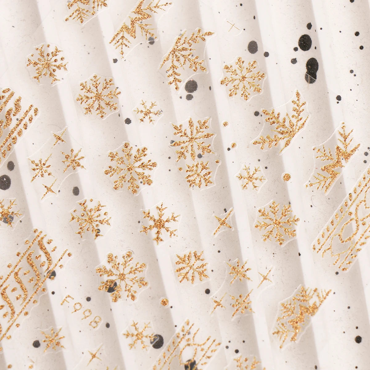 3Pcs 3D Glitter Gold Christmas Nail Stickers, Snowflake Sweater Pattern Letter Decals, Winter Holiday Gift Party Nail Supplies