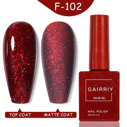 Gairriy Nails Polish 120 Colors/set Red Black Color Nail Polish 15ml UV Permanent Seedling Varnish Hybrid Nail Art Salon Glitter