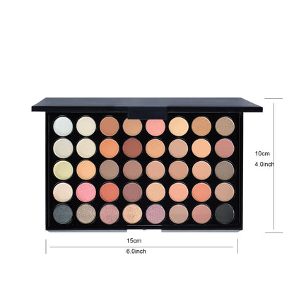 POPFEEL 40-Color Eyeshadow Palette with 8 Pink Eyeshadow Brushes – Matte & Shimmer Shades for Everyday Makeup, Long-lasting