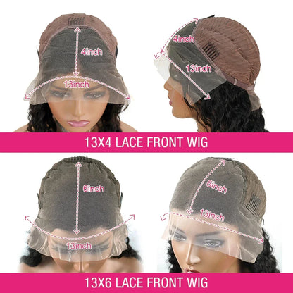 250% Loose Deep Wave 13x6 HD Lace Frontal Wig Brazilian 30 34 Inch Transparent 13x4 Curly Lace Frontal Human Hair Wigs For Women
