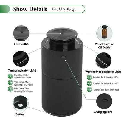 Namste Premium Aromatherapy Diffuser USB Charging Aluminium Alloys Material Aromatic Oil Diffuser Air Freshener Device For Home