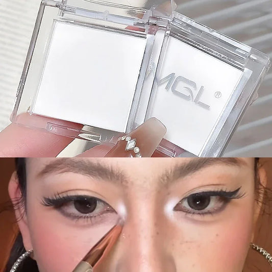 Matte White Monochrome Eyeshadow Palette Natural 3D Brightening Eyeshadow Highlighter Powder Long-Lasting Eye Makeup Palette