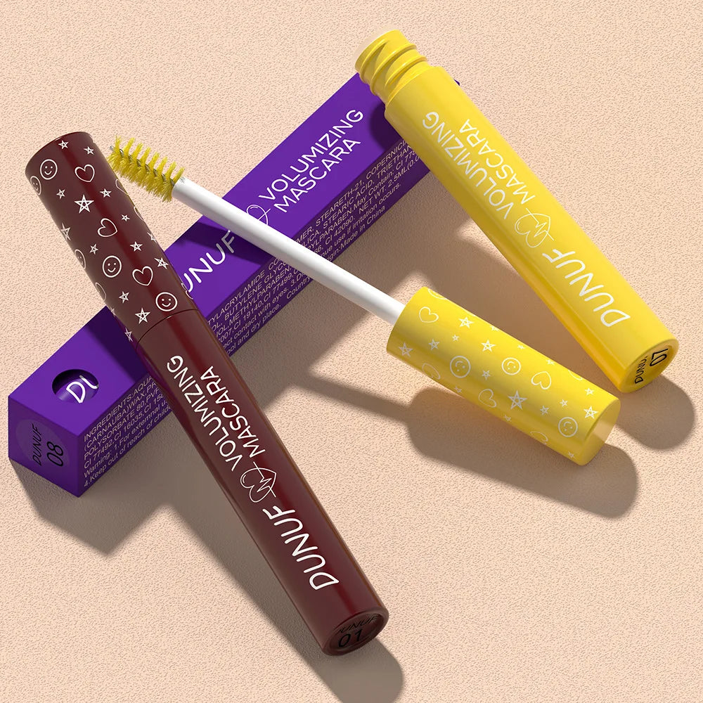 Yellow Slender Curly Mascara, Color Mascara Waterproof Not Easy To Smudge, Portable Fine Brush Head，Holiday Makeup