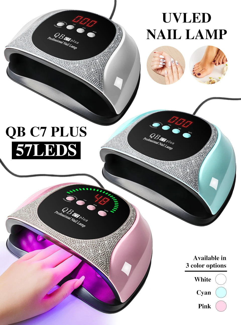 Manicure UV LED Nail Drying For Nails 57LEDS Gel Polish Curing UV Lamp With Diamond Design Professional Nail Dry Equipment