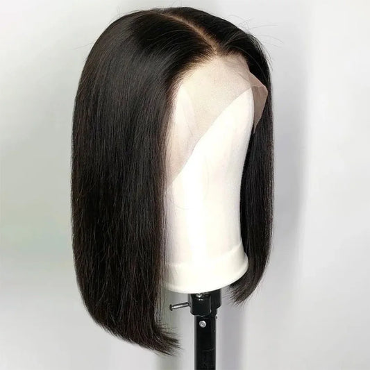 Straight 13x4 Short Bob Remy Hair HD Transparent Lace Full Lace Frontal Wigs 100% Human Hair For Women 4x4 5x5 Lace Closure Wig