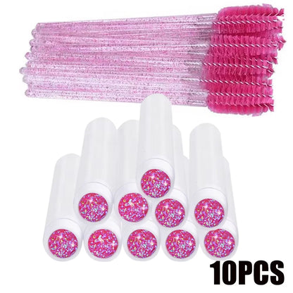 10/25Pcs Christmas Eyelash Brush Tubes Lash Extension Mascara Brushes Wand Eyebrow Comb Spoolies Container Applicators Tools