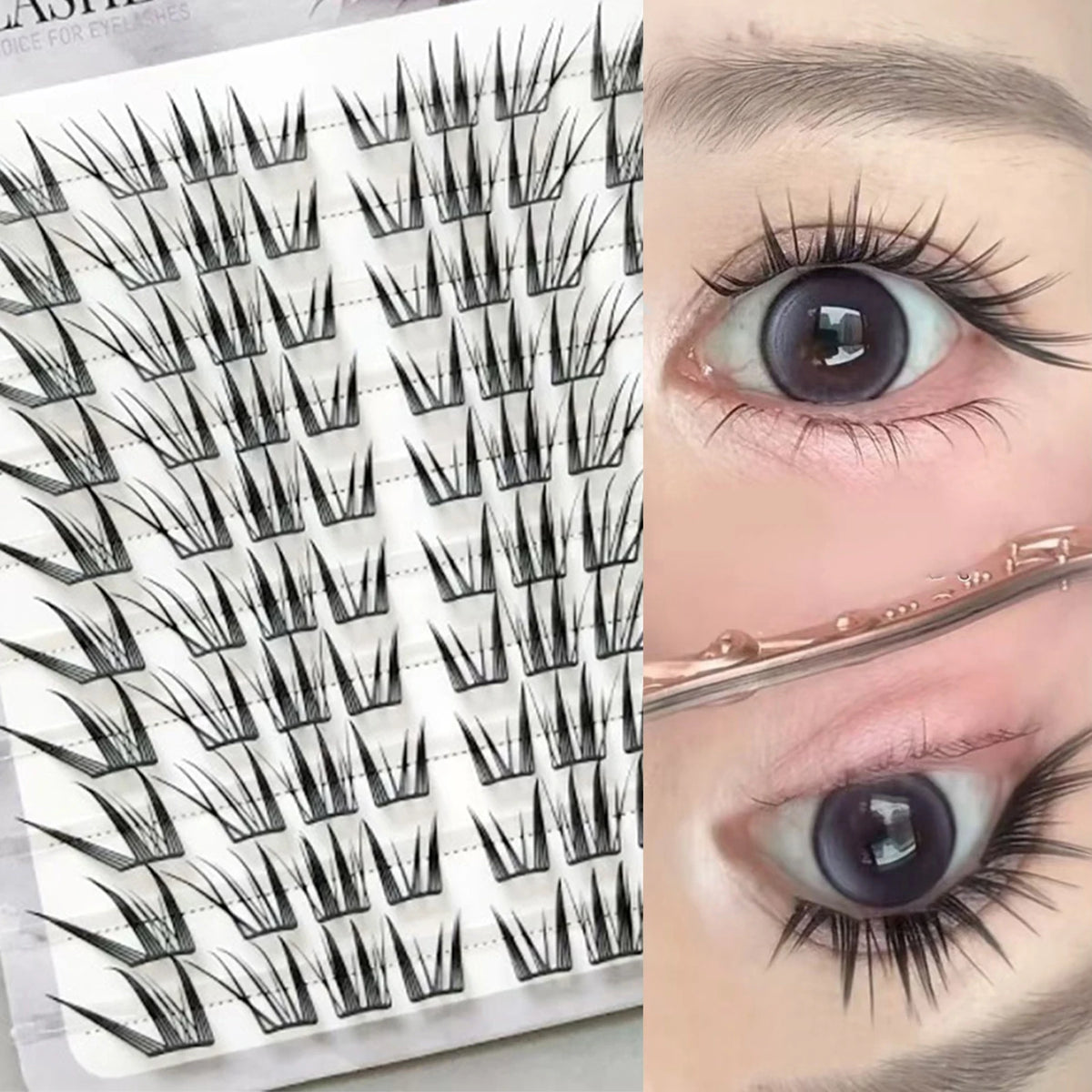 Fluffy Lazy Cat Comic False Eyelashes Korean Style Natural Look Curling Diy Eyelash Extensions For Women Daily Makeup & Party