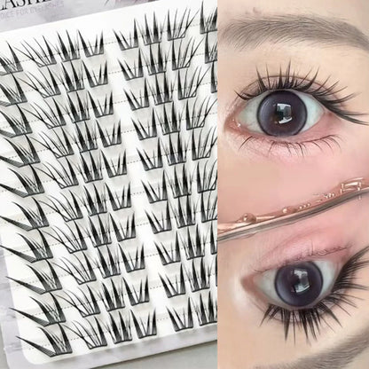 Fluffy Lazy Cat Comic False Eyelashes Korean Style Natural Look Curling Diy Eyelash Extensions For Women Daily Makeup & Party