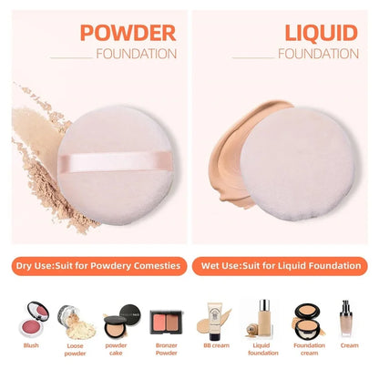 5Pcs Round Makeup Sponges Cosmetic Tools Soft Velvet Concealer Powder Puff Blender Sponges Facial Foundation Make Up Accessories