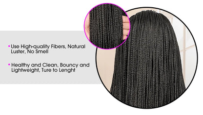 Full Machine Made Braided Wigs with Headband 30 Inches Colored Synthetic Braiding Wigs with Hair Band for Black Women
