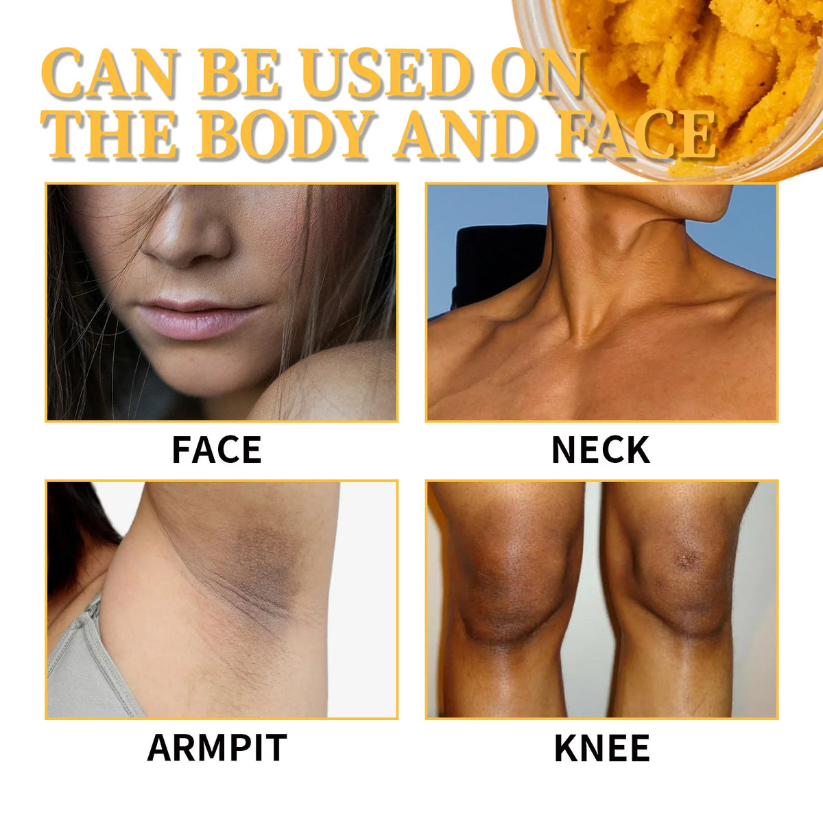 EELHOE Turmeric Body Scrub Exfoliate Shrink Pore Remove Blackheads Reduce Fine Lines Relieve Dryness Skin Nourishing Scrub Cream