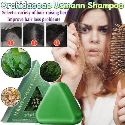 Handmade solid shampoo soap (Orchidaceae Usman Grass)nourishes hair,controls oil,refreshes, fluffins, and soothes hair follicles