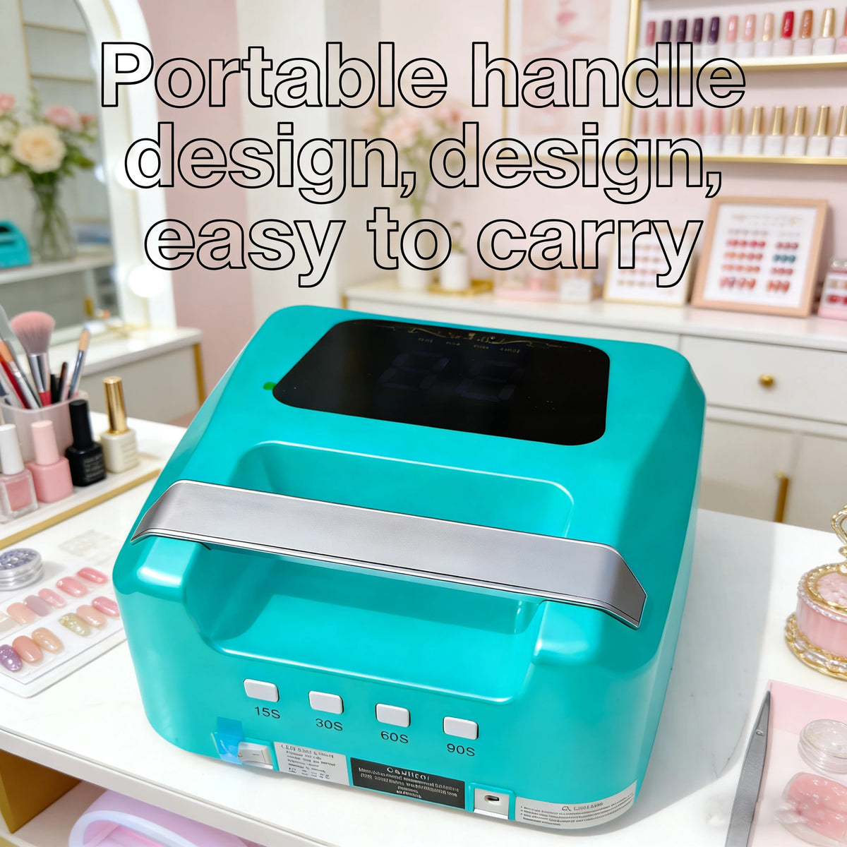 Professional 72W Rechargeable UV LED Nail Lamp with 36pcs LED Bulbs Multi-Timer Cordless Nail Dryer for Salon Manicure
