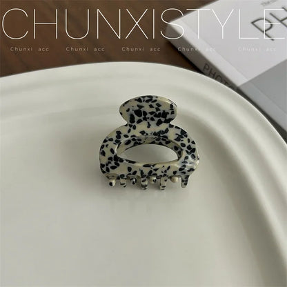 3.5CM Elegant France Acetate Leopard Hair Claw Small Size Sweet Style Hair Clip Shark Clip Women Hair Accessories Headwear