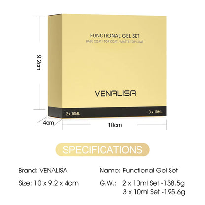 2/3pcs*10ml Venalisa Nail Gel Polish HEMA/TPO FREE Super Quality Ultra Glossy Diamond Top Coat Gel Soak Off UV/LED Base Coat