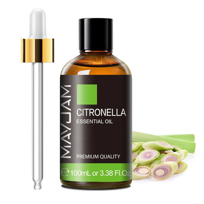 MAYJAM 100ml Pure Essential Oil with Glass Dropper, Aromatherapy Essential Oils Lavender Eucalyptus Rosemary Vanilla Aroma Oil