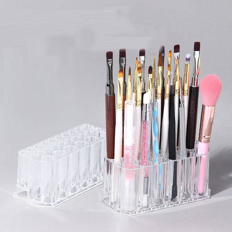 26 Holes Makeup Brush Holder Lipstick Holder Cosmetic Organizer Make up Brush Holder Storage Box Eye Brushes Display Rack Shelf