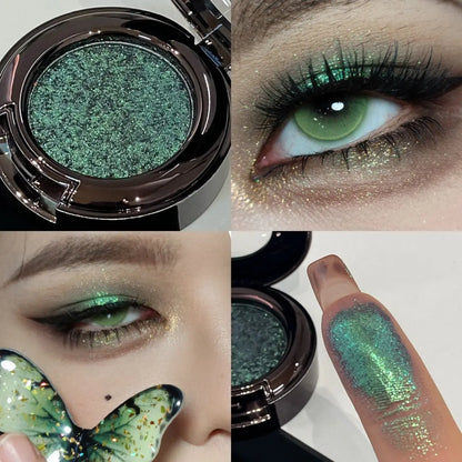 Metallic Glitter Smoked Green Eyeshadow Cream Chameleon Blue Sparkling Shimmer Highlighter Eyeshadow Palette Eye Shadow Makeup