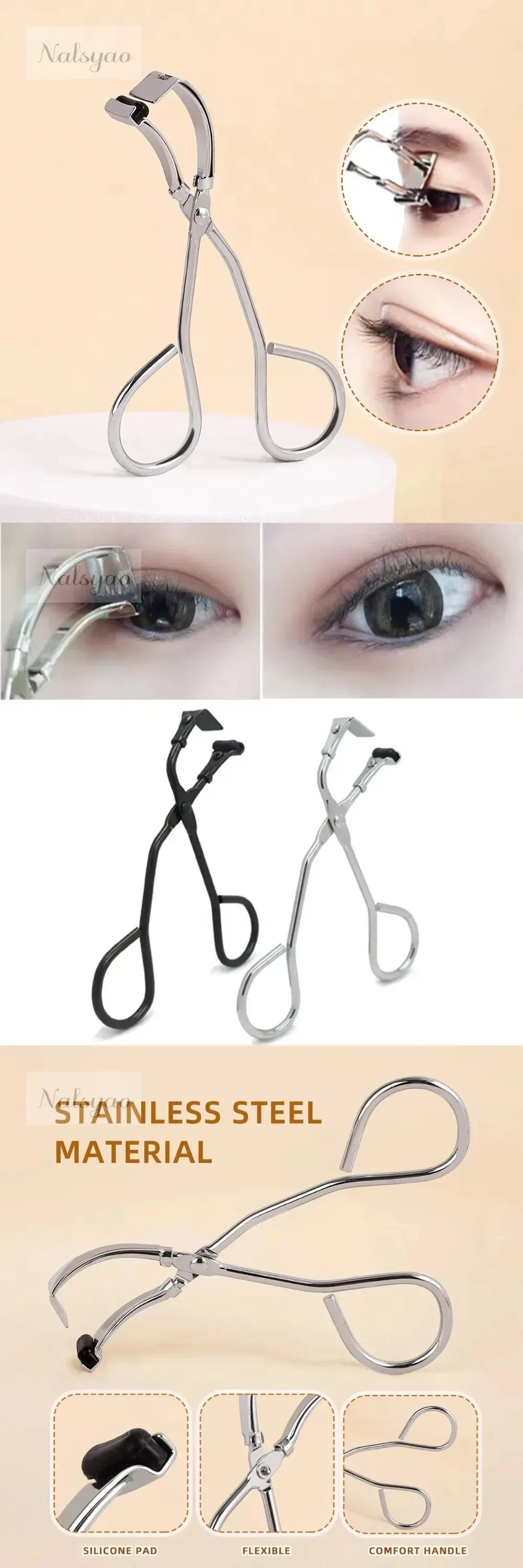 Stainless Steel Mini Eyelash Curler Makeup Tool Natural Curling Applicator Eye Lash Clip Cosmetic Detail Curly