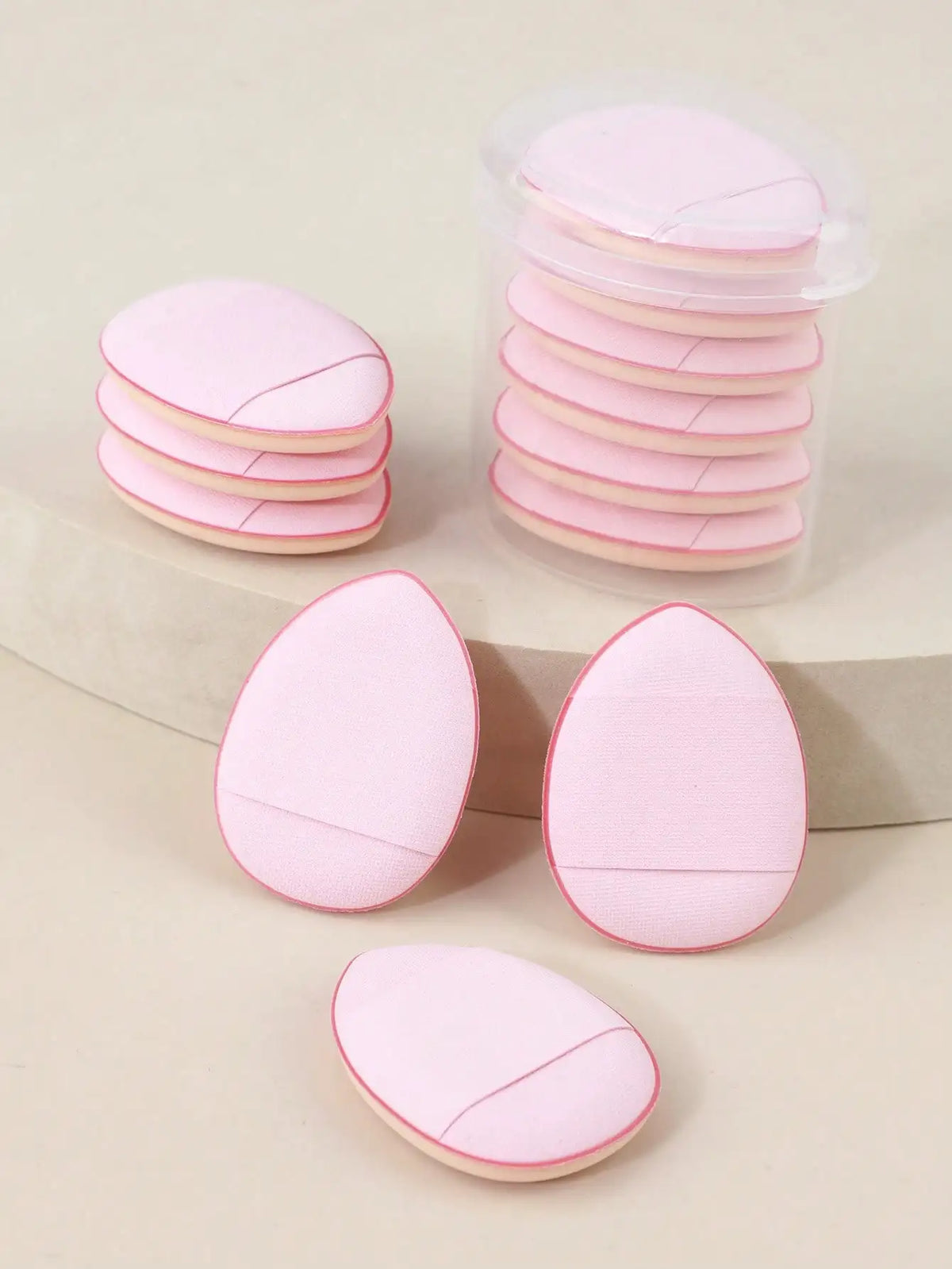 6 Pcs Purple Teardrop Makeup Puff Double Sided Cushion Puff With Storage Box Wet Dry Cosmetic Foundation Sponge