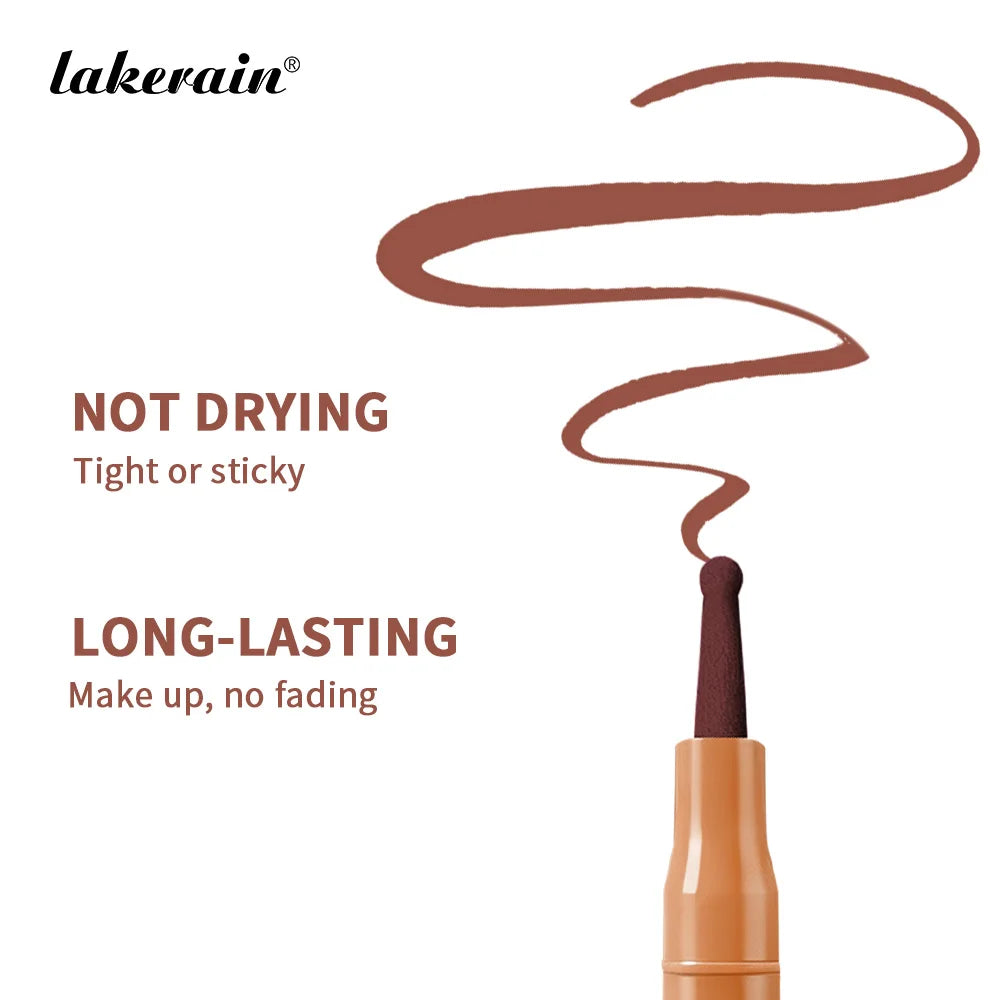 Lakerain Lip Liner Waterproof Transfer-proof Long-lasting Wear Pen Style Felt Head Design Blendable Lip Liner Stain Pen