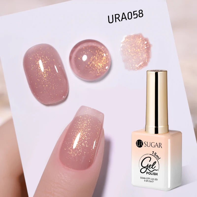 UR SUGAR 15ml Gel Nail Polish Neon Blue Red Green Pastal Nude UV/LED Soak Off No Wipe Nail Gel Polish Suitable For Summer Autumn