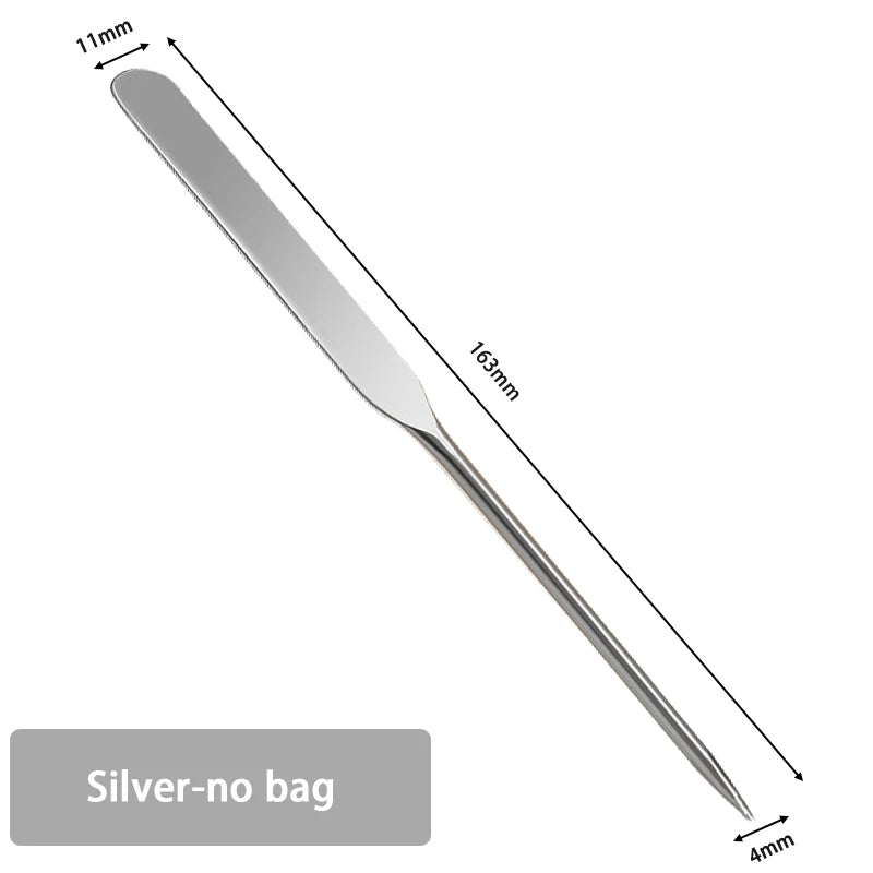 Stainless Steel Makeup Foundation Spatula Mixing Stick Powder Base Cream Mixing Tools Cosmetic Nail Gel Stirring Toner Plate Kit