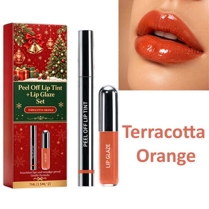 Christmas Peel Off Lip Tint Set Smudge Proof Easy Apply Nourishing Comfortable Wear Festive Long Lasting Lip Stain With Glaze