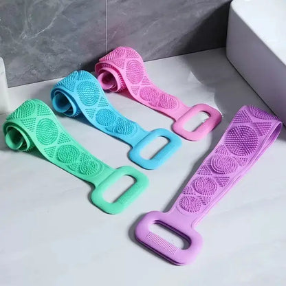 Body Silicone Brush Scrub Body Exfoliating Sponge Brush Bathroom Shower Back Brush Bath Scrub Clean Tool Stain Removal Bath Belt