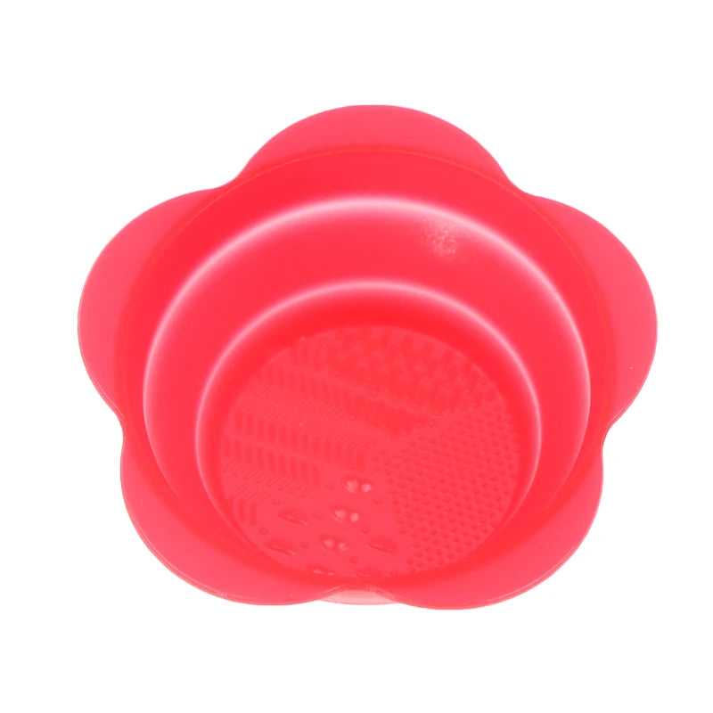 Silicone Makeup Brush Cleaner Folding Powder Puff Cleaning Bowl Eyeshadow Brushes Washing Soft Mat Beauty Tools Scrubber Box
