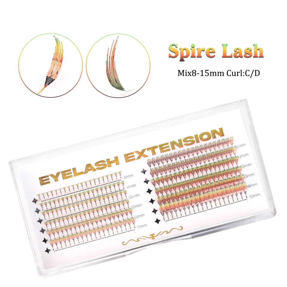 AGUUD Color Shiny Comic Spire Lashes Extension Manga Style Holographic Feather Lash Natural Soft Tinsel Anime Lash for Christmas