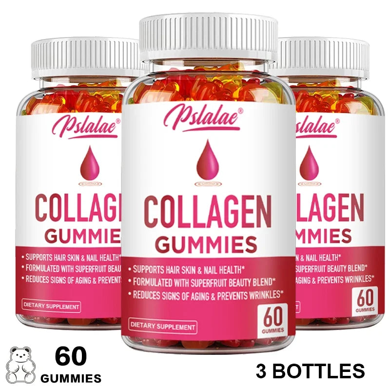 Collagen Gummies for Antioxidant Skin, Hair, Joints, Calcium Absorption, Digestion Immune System Health Supplement, Non-GMO