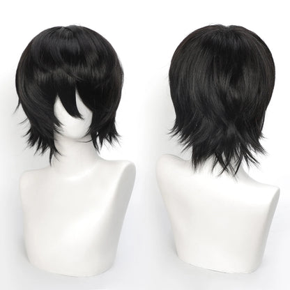 Short Wavy Bob Synthetic Wig with Air Bangs Heat Resistance Shoulder Length Curled 14inch Wigs for Daily Use Cosplay for Women