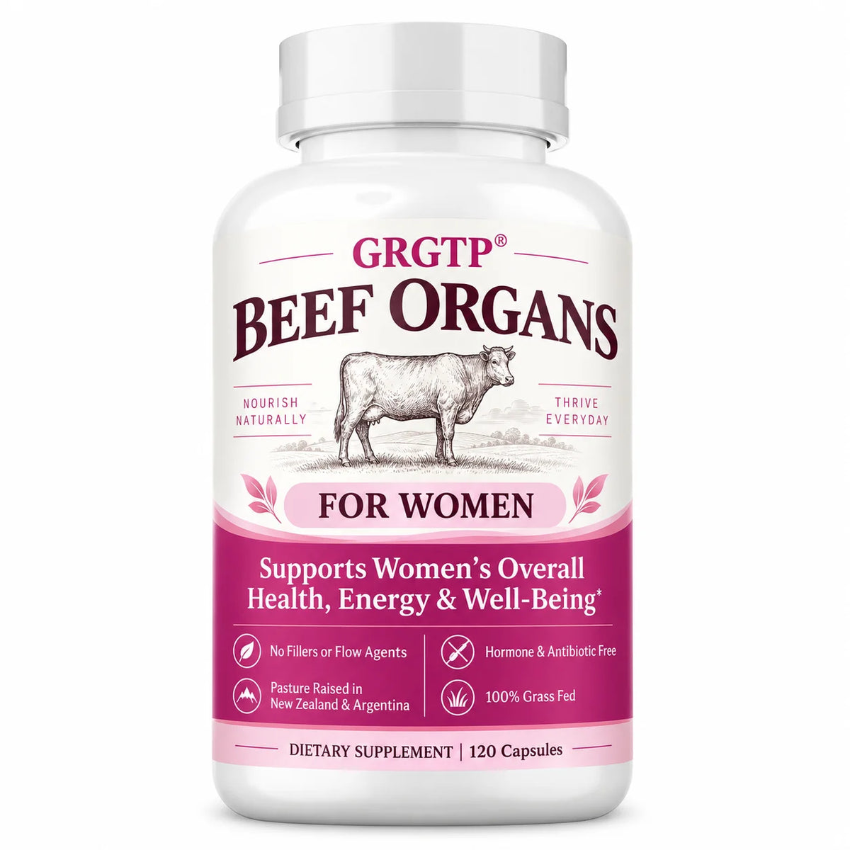 Beef Organs Supplement - Hormone Balance, Supports Women's Overall Health, Energy & Wellbeing, Promote Cellular Energy,Vitality