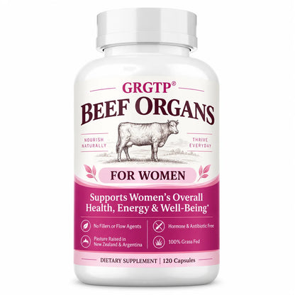 Beef Organs Supplement - Hormone Balance, Supports Women's Overall Health, Energy & Wellbeing, Promote Cellular Energy,Vitality