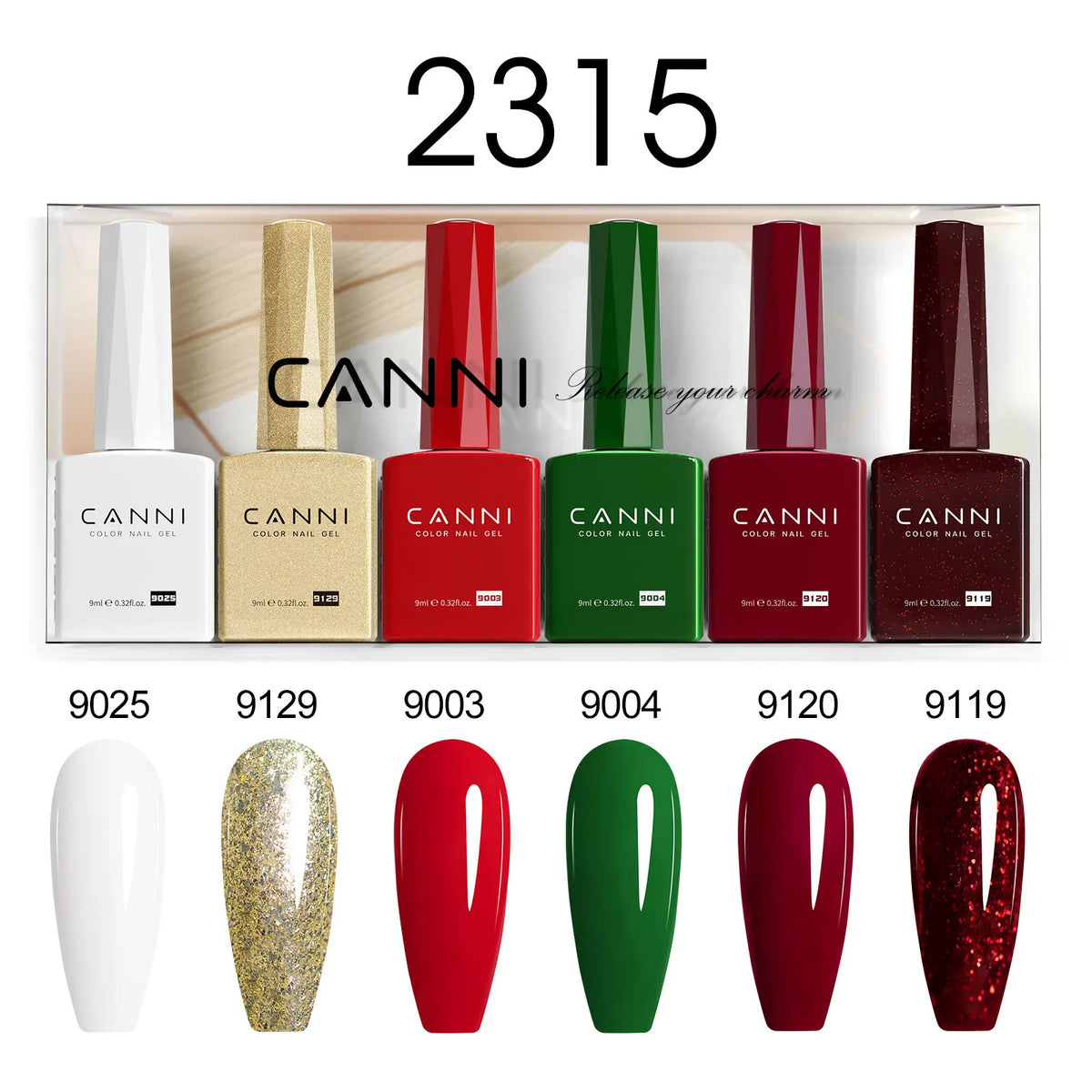 CANNI Gel Nail Polish TPO/HEMA FREE Gorgeous Christmas Red Color Winter Nails Full Coverage Soak Off UV LED Semi Permanent Gel