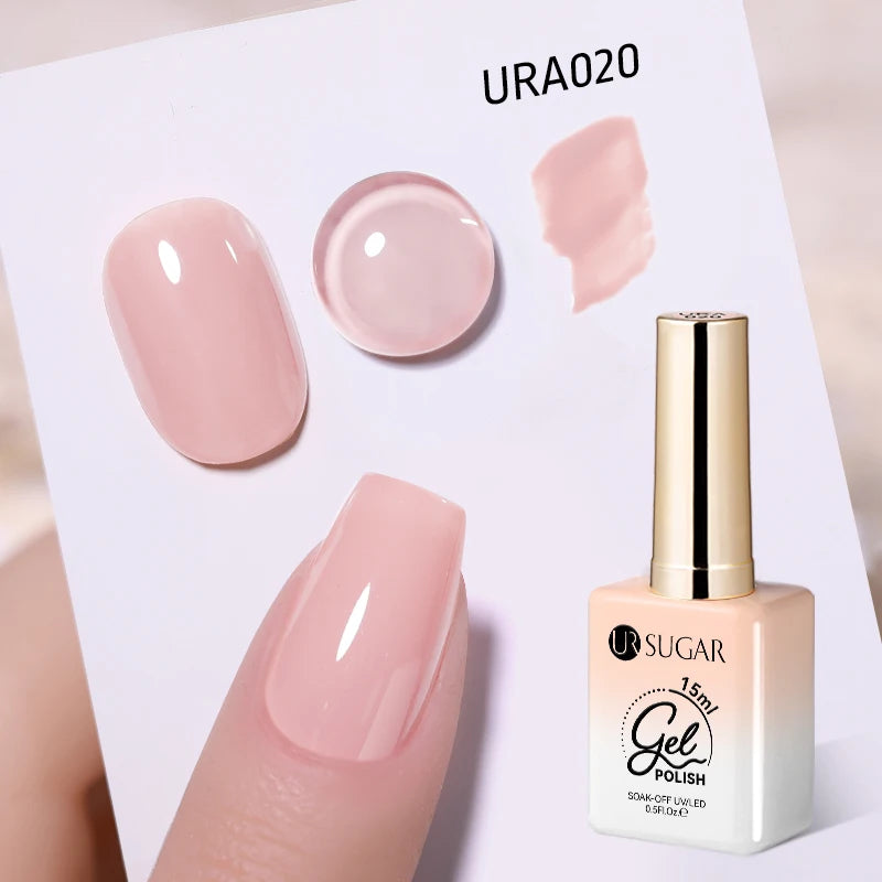 UR SUGAR 15ml Gel Nail Polish Neon Blue Red Green Pastal Nude UV/LED Soak Off No Wipe Nail Gel Polish Suitable For Summer Autumn