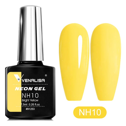 Venalisa Neon Nail Gel Polish Super Gorgeous Summer Color Nail Manicure 7.5ml Semi Permanent Soak off UV LED Nail Gel Varnish