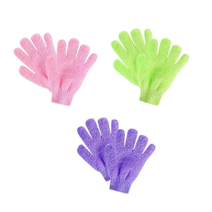 1/2/3pairs Five Fingers Bath Gloves Peeling Exfoliating Household Shower Towel Scrub Body Wash Elastic Wipe Body Cleaning Tools