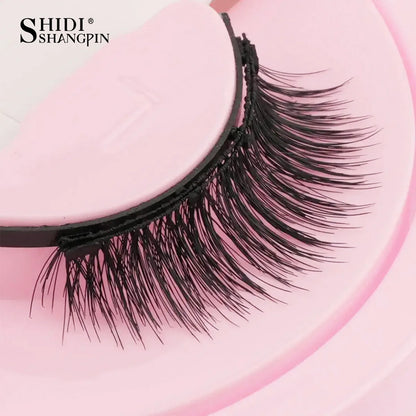 Reusable Magnetic Eyelashes 1 Pair Natural Curly Fluffy Magnetic False Eyelashes No Glue Needed Lashes Makeup with Tweezer Set