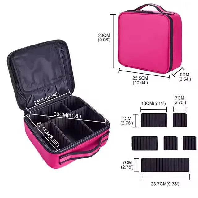 Female Makeup Case Professional Beauty Brush Embroidery Manicure Tool Cosmetic Storage Box Waterproof Women Makeup Bag