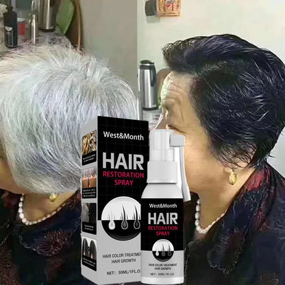 Gray White Hair Treatment Serum Cover White Hair To Black Natural Color Repair Spray Anti Loss Hair Restore Healthy Hairs Care