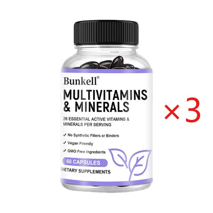 Multivitamin and Minerals - Daily Supplement, Antioxidants, Skin Repair, Liver Health Maintenance, Energy Boost, 120 Capsules