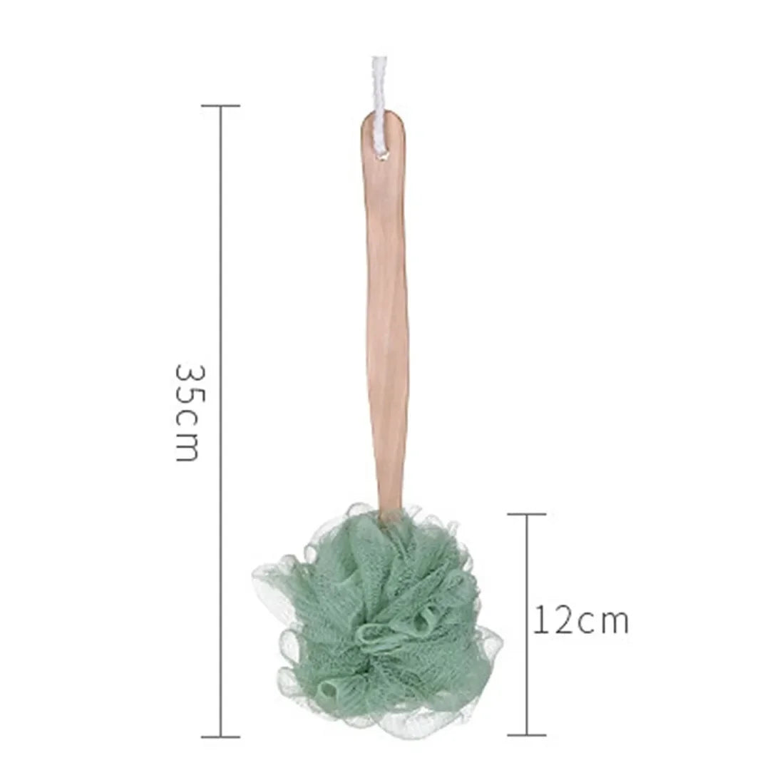 Wooden Handle Bath Brush Soft Mesh Back Scrubber Shower Body Cleaner Sponge Brushe Exfoliating Scrub Skin Massager Bath Tools