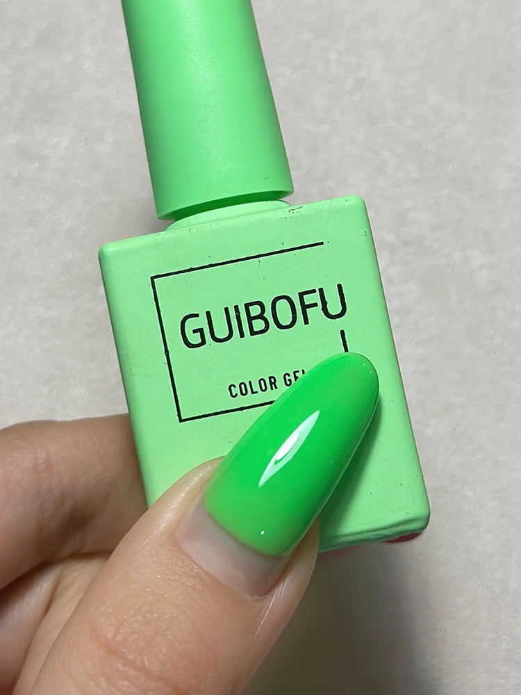 15ml Green Series Fall Shine Finish Semi Permanent Glitter Sequins Nail Polish Set Kit Soak Off Uv Varnish Nail Art